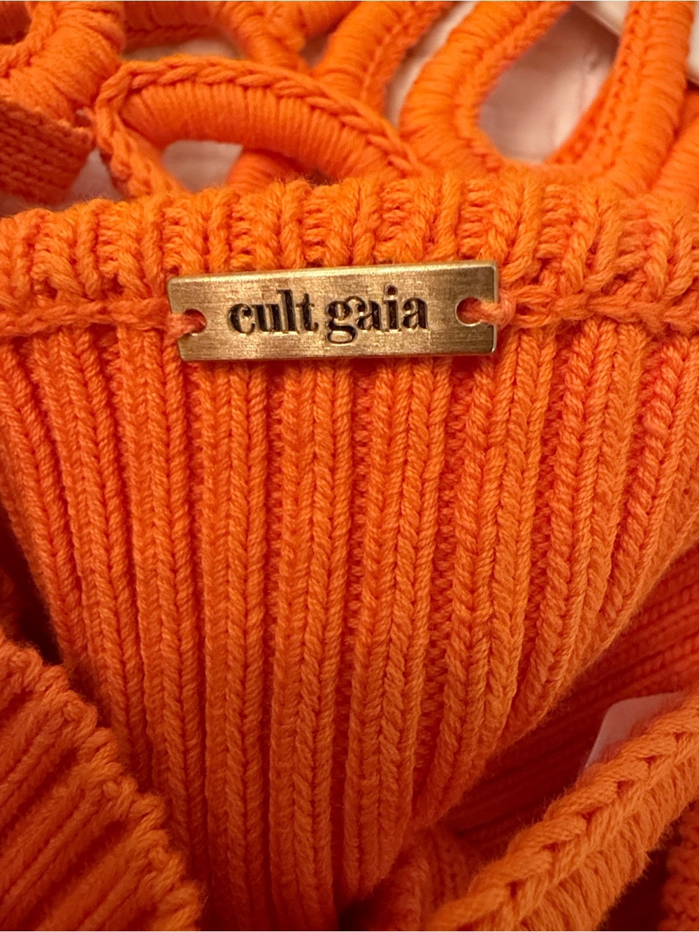 Cult Gaia Orange Crochet Loop Tank Top - Picture 5 of 5